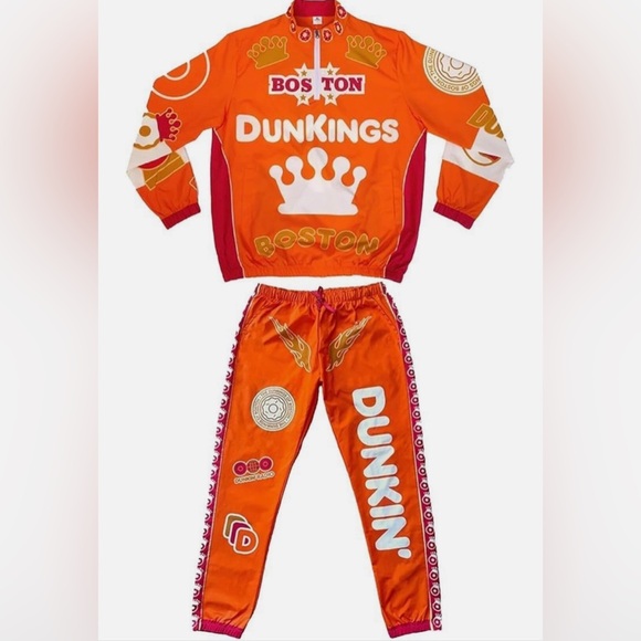 Dunkin Donuts Pants - Orange Graphic Tracksuit Set - Dunkings Boston Style